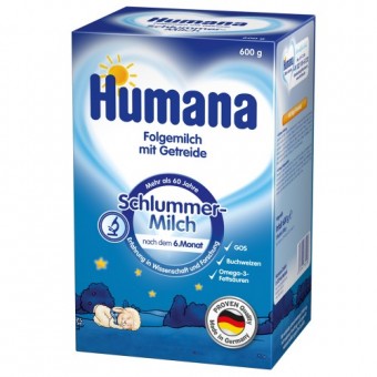 Lapte praf de la 6 luni de noapte cu cereale Humana 600 g