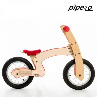 Bicicleta de balans din lemn pentru copii 36luni+ Pipello Z Rosu