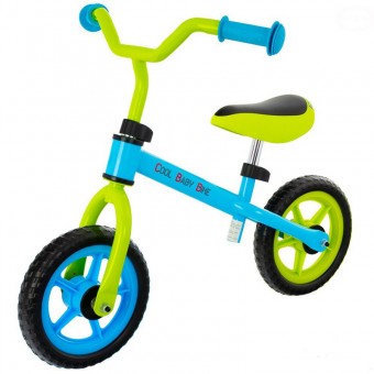 Bicicleta fara pedale pentru copii 18-60 luni Cool Baby Bike - Albastru cu verde 