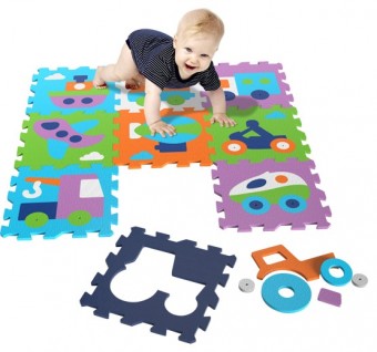 Covor Copii puzzle din spuma Vehicles 9 piese
