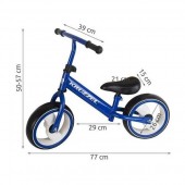 Bicicleta fara pedale, 12 inch, cu lumini LED, Albastru 