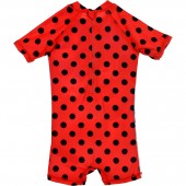 Costum de baie Pentru Copii UV cu maneci scurte si fermoar LadyBug 