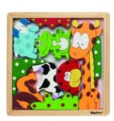 Joc puzzle Copii Have Fun din lemn Animale