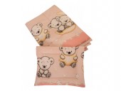 Lenjerie Pat Copii Bear On Moon Pink M1 4+1 Piese 140x70