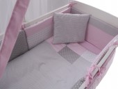 Lenjerie Soft Dots Pink-Grey 11 Piese 120x60 cm