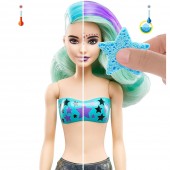 Papusa Pentru Fetite, Barbie by Mattel Color Reveal Wave Sirena surpriza