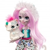 Papusa Enchantimals Pentru Fetite, by Mattel Sybill Snow Leopard cu figurina Flake