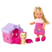 Papusa Simba Evi Love Dog House 12 cm cu figurina si accesorii