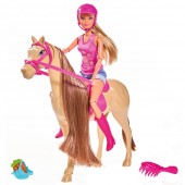 Papusa Simba Steffi Love, Lovely Horse 29 cm cu cal si accesorii