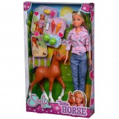 Papusa Simba Steffi Love Little Horse 29 cm cu figurina si accesorii
