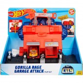 Pista de masini Pentru Copii, Hot Wheels by Mattel Gorilla Rage Garage Attack cu masinuta