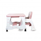 Scaun de masa Pentru Copii, Sun Baby 2 in 1 007 - Pink