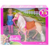 Set Barbie Pentru Fetite, by Mattel Family Pets papusa cu cal