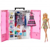 Set Barbie Pentru Fetite, by Mattel Fashion and Beauty Dulap cu haine si papusa