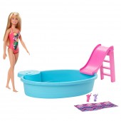 Set Barbie Pentru Fetite, by Mattel Fashion and Beauty Piscina si papusa