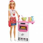 Set Barbie Pentru Fetite, by Mattel I can be Papusa cu bucatarie 