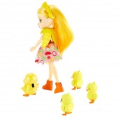 Set Enchantimals by Mattel Pentru Fetite, Dinah Duck With Slosh And Family Papusa cu 4 figurine
