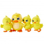 Set Enchantimals by Mattel Pentru Fetite, Dinah Duck With Slosh And Family Papusa cu 4 figurine