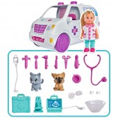 Set Simba Pentru Fetite Evi Love Doctor Evi 2 in 1 Vet Mobile si accesorii