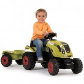 Tractor cu pedale si remorca Smoby Fun Claas Farmer XL