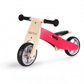 Tricicleta Pentru Copii, ECOTOYS  cu pedale, 2 in 1 din lemn, roz